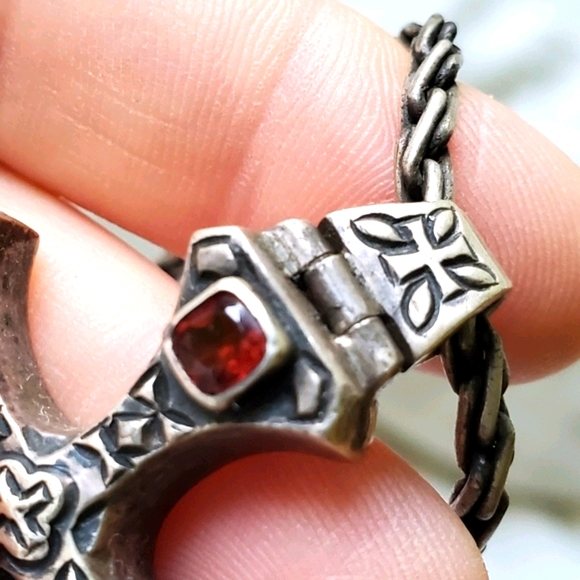 Cynthia Gale Sterling and Garnet Necklace - Picture 3 of 7